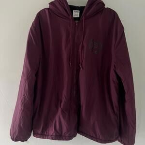 PINK Burgundy/Wine Insulated Windbreaker Jacket with Hood – Size M/L